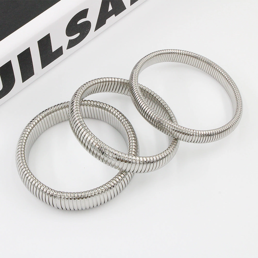 Wholesale Snake Shaped Stretchable Stainless Steel Bracelet