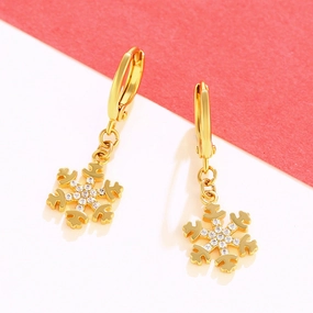 Wholesale Snow Inlaid Zirconium Alloy Earrings
