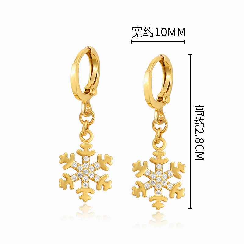 Wholesale Snow Inlaid Zirconium Alloy Earrings