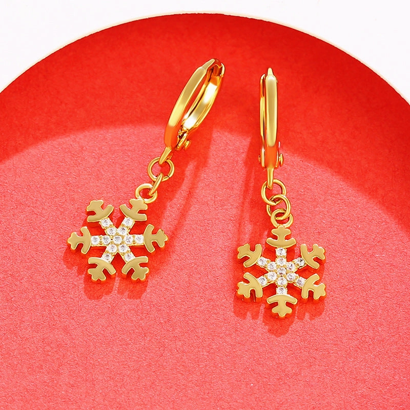 Wholesale Snow Inlaid Zirconium Alloy Earrings