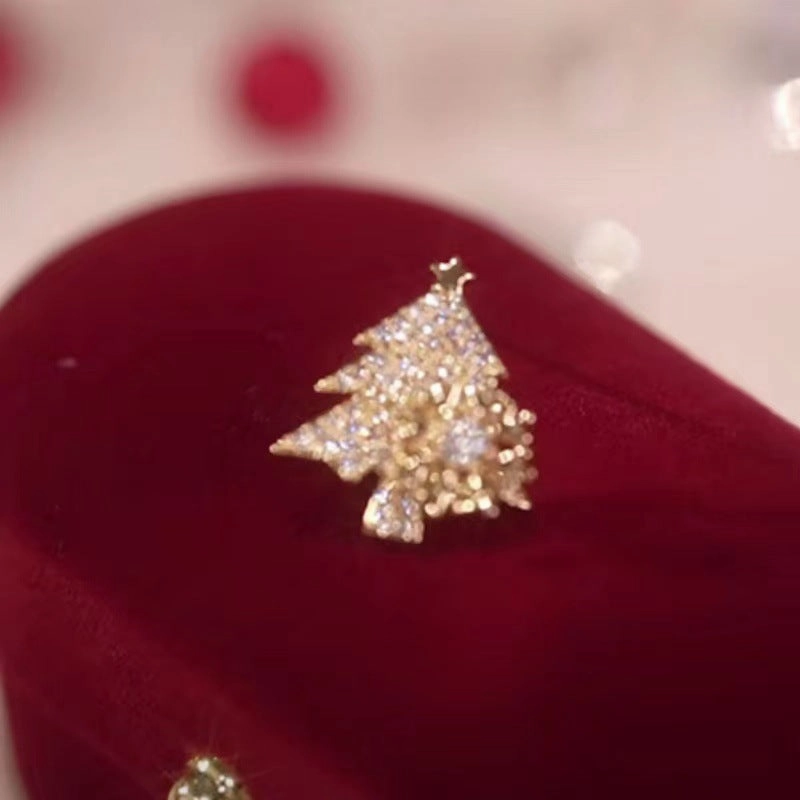 Wholesale Snowflake Christmas Tree Copper Earrings