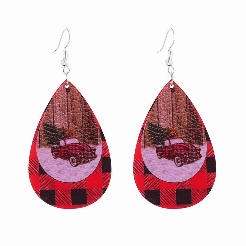 Wholesale Snowflake Elk Christmas Tree Acrylic Christmas Earrings
