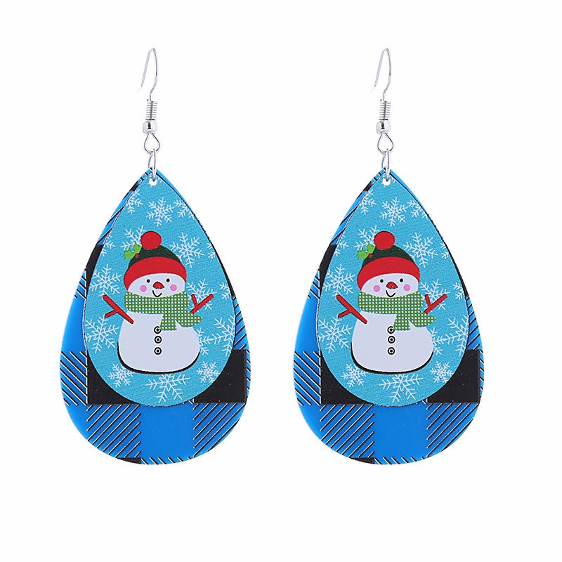 Wholesale Snowflake Elk Christmas Tree Acrylic Christmas Earrings