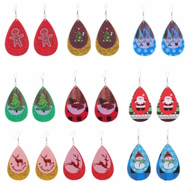 Wholesale Snowflake Elk Christmas Tree Acrylic Christmas Earrings