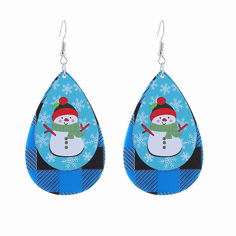 Wholesale Snowflake Elk Christmas Tree Acrylic Christmas Earrings