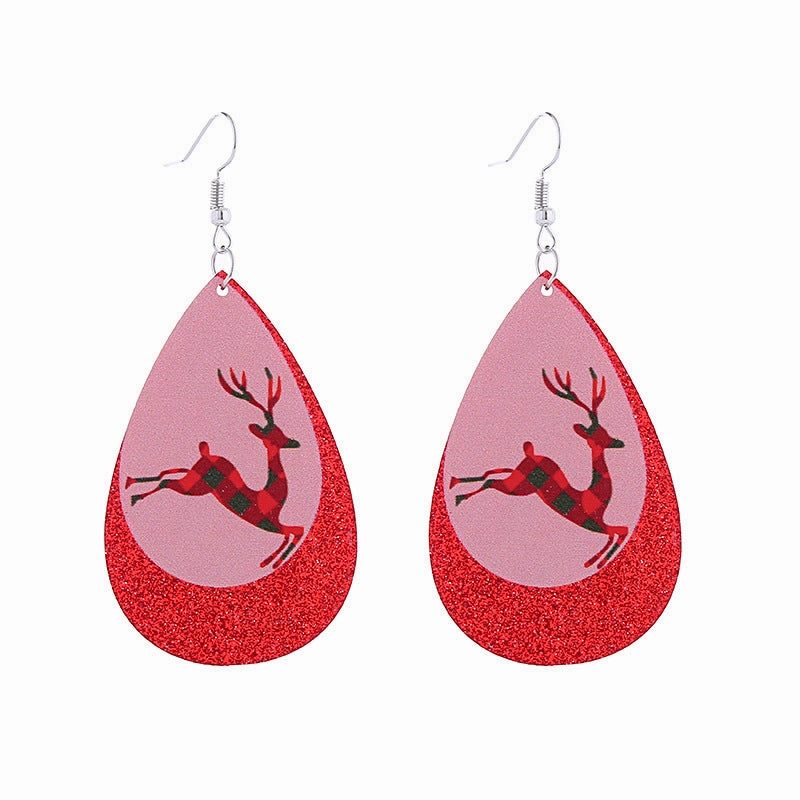 Wholesale Snowflake Elk Christmas Tree Acrylic Christmas Earrings