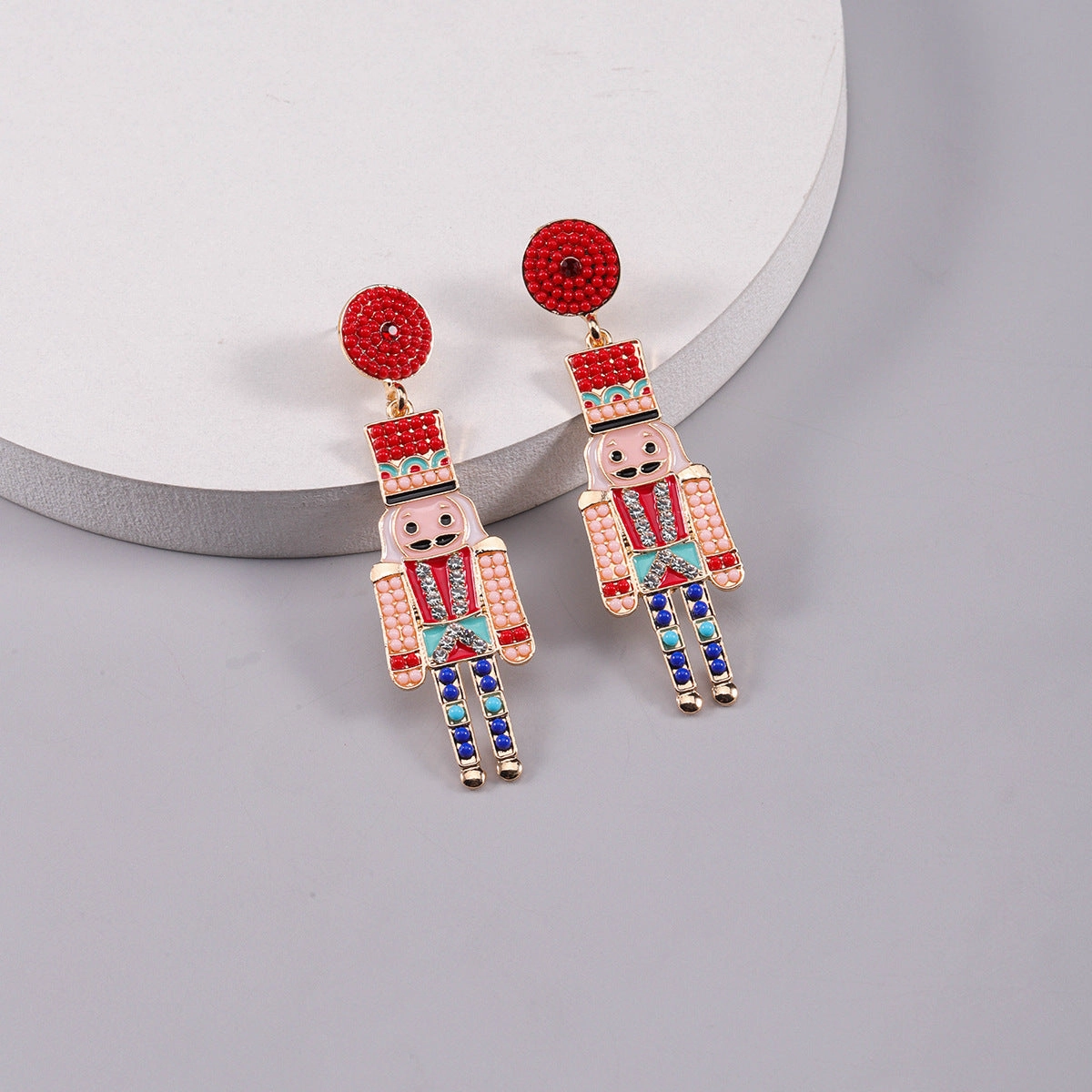 Wholesale Soldier Alloy Oil Drop Diamond Rice Bead Earrings