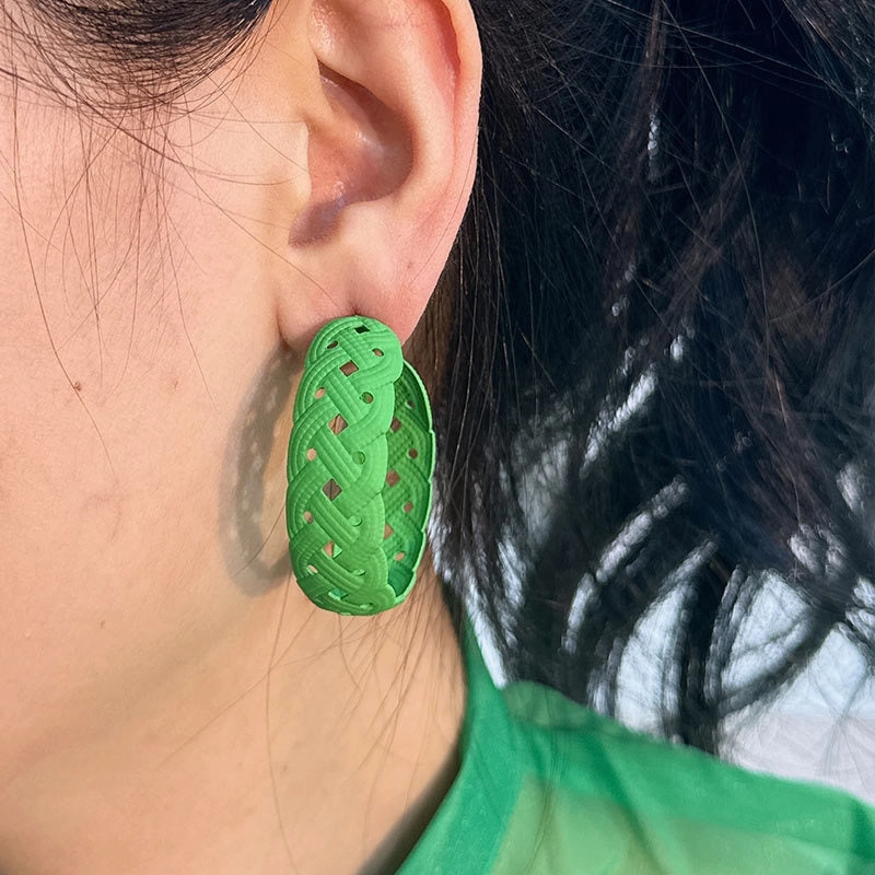 Wholesale Solid Color Big C Shape Candy Color Earrings