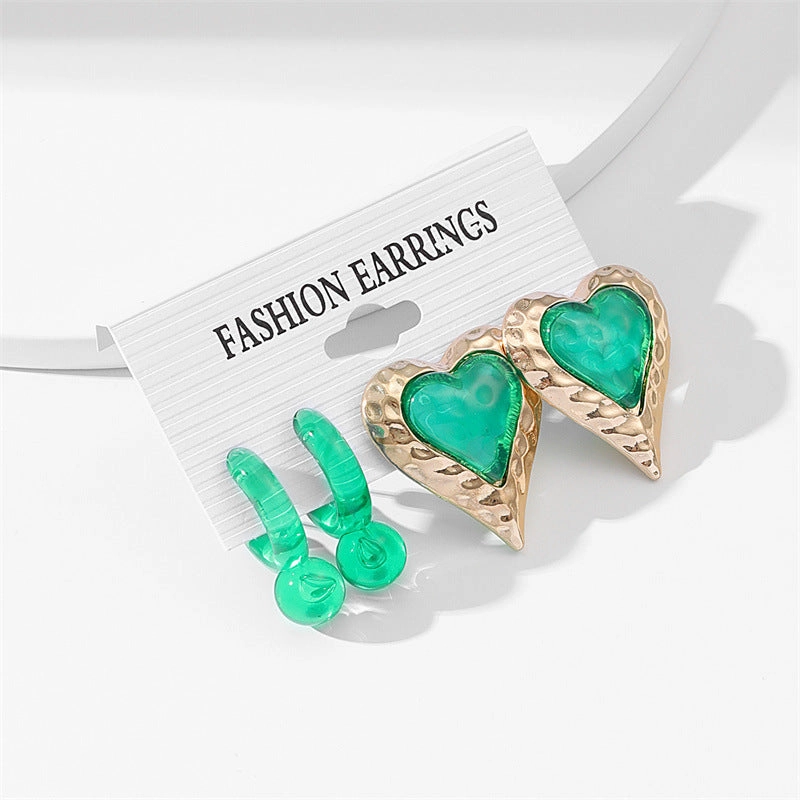 Wholesale Solid Color Flower Acrylic Earrings Set