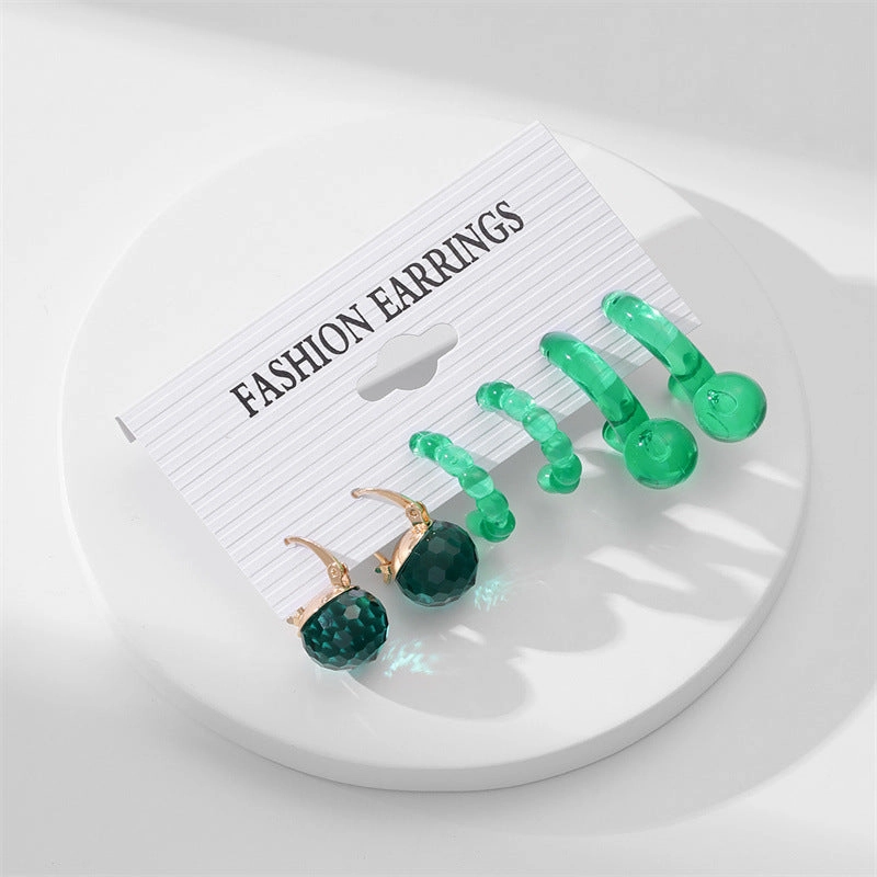 Wholesale Solid Color Flower Acrylic Earrings Set