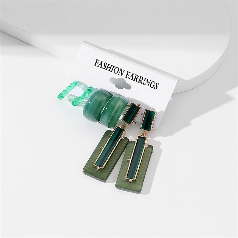 Wholesale Solid Color Flower Acrylic Earrings Set