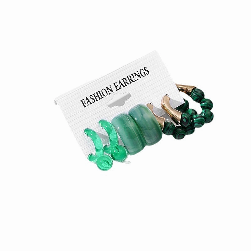 Wholesale Solid Color Flower Acrylic Earrings Set