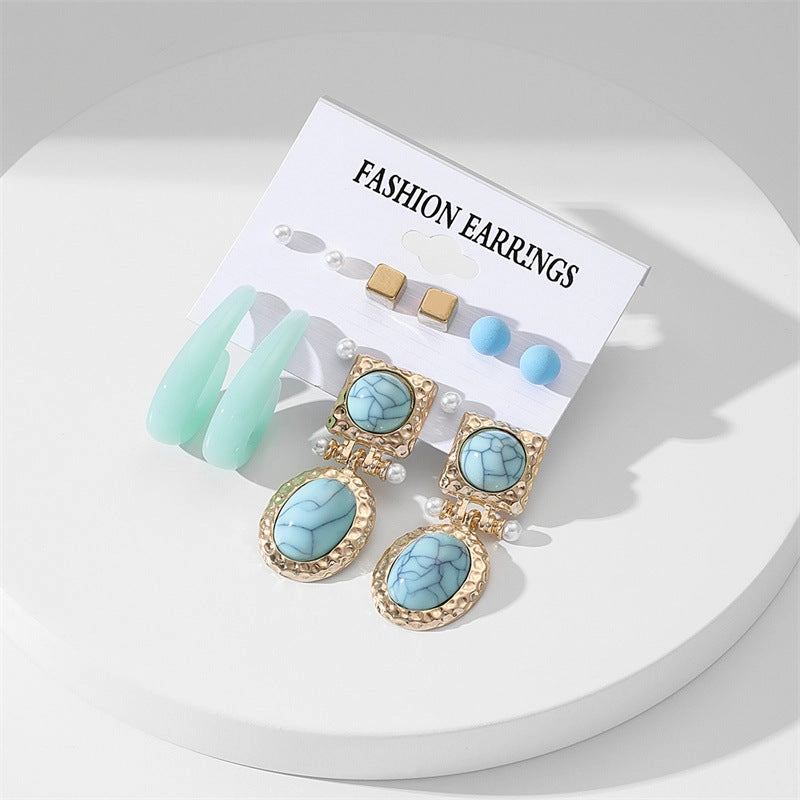 Wholesale Solid Color Flower Acrylic Earrings Set
