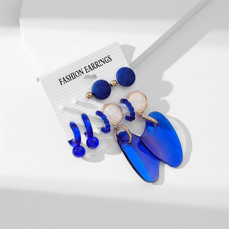 Wholesale Solid Color Flower Acrylic Earrings Set