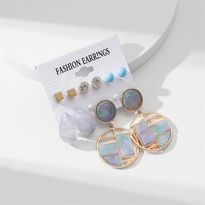 Wholesale Solid Color Flower Acrylic Earrings Set