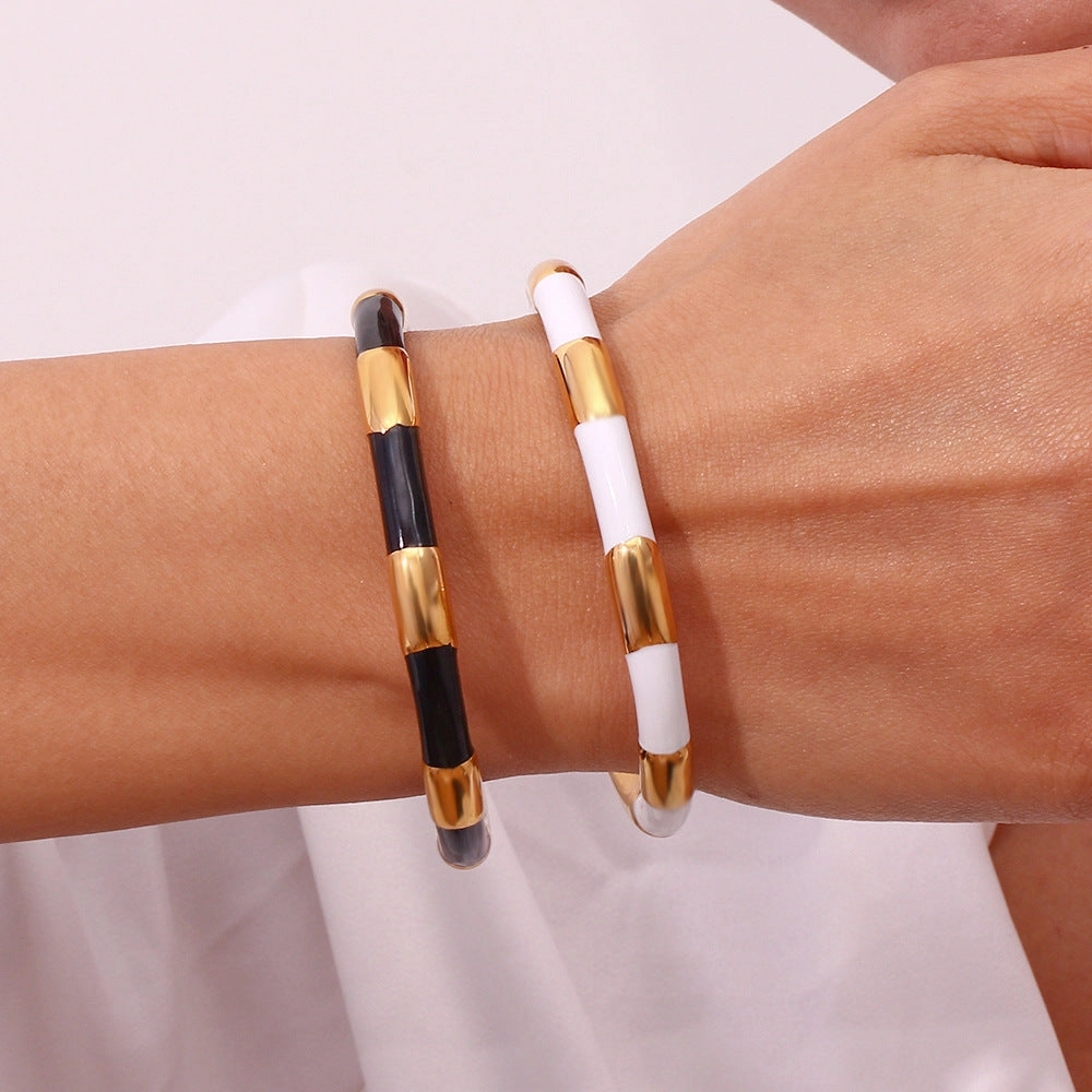 Wholesale Solid Segment Drip Stainless Steel Bracelet