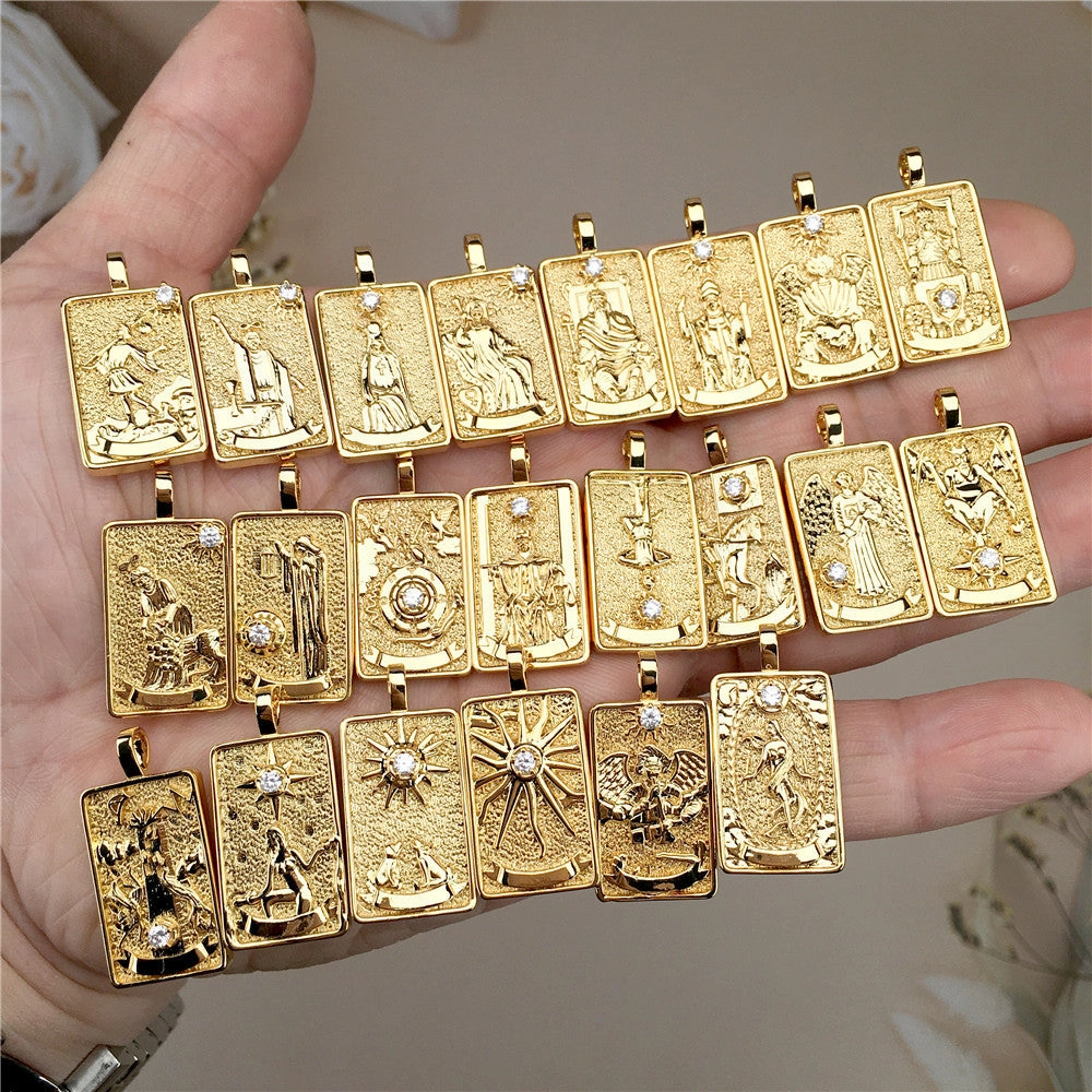 Wholesale Solomon Tarot Pendant Copper Necklace Set