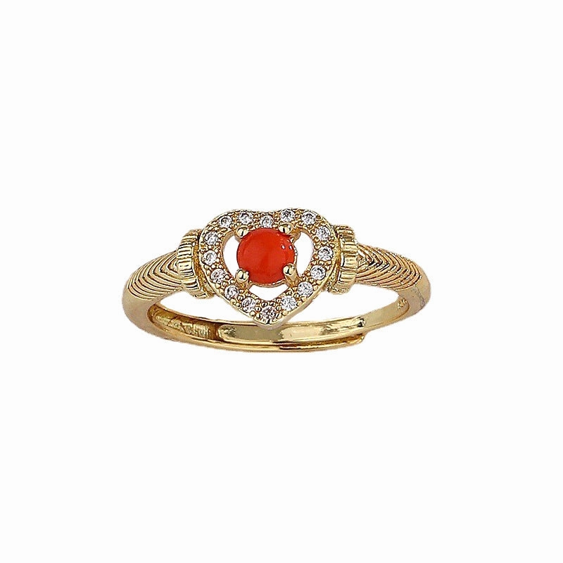 Wholesale Sparkling Diamond Love Agate Copper Rings