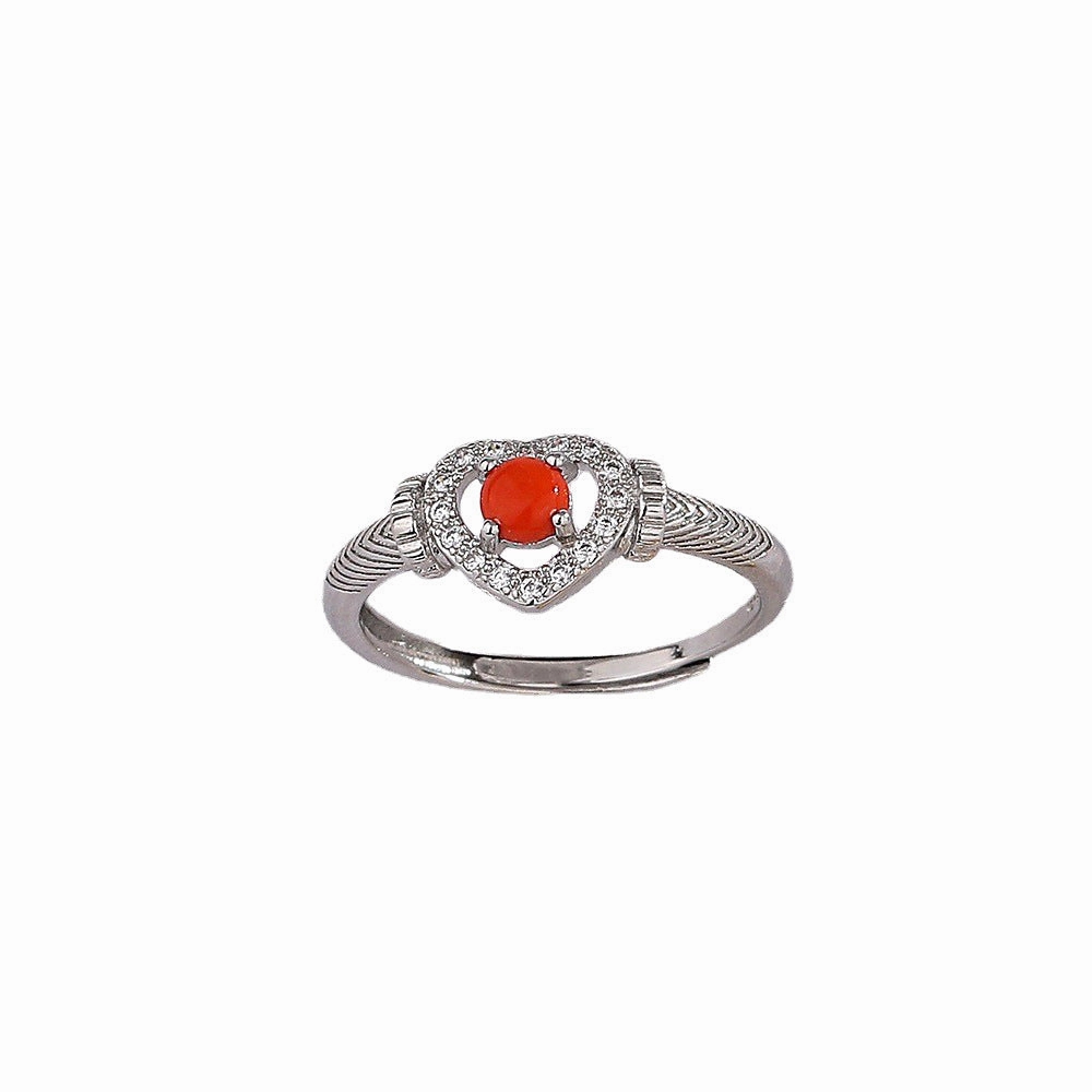 Wholesale Sparkling Diamond Love Agate Copper Rings