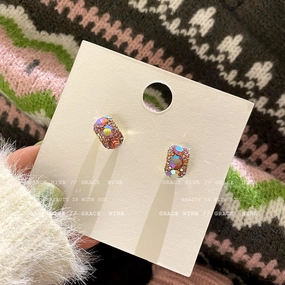 Wholesale Sparkling Diamond Zircon Alloy/silver Plated/gold Plated Earrings