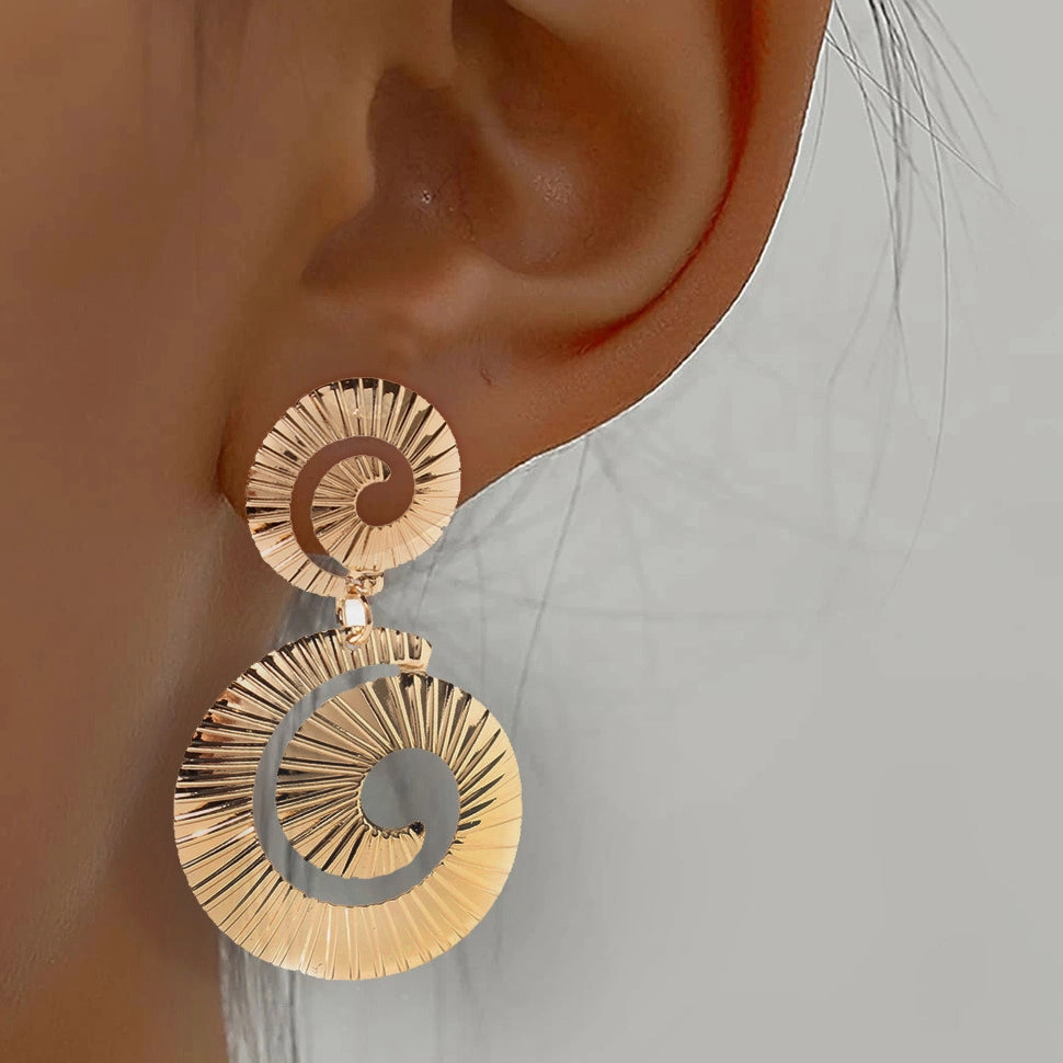 Wholesale Spiral Alloy Earrings