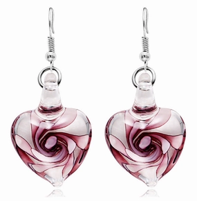 Wholesale Spiral Inner Flower Glazed Love Earrings