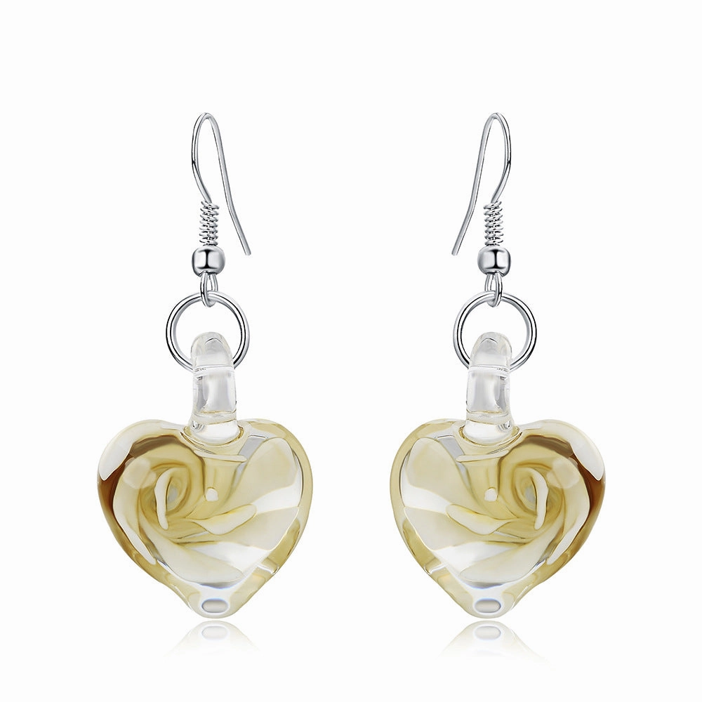 Wholesale Spiral Inner Flower Glazed Love Earrings