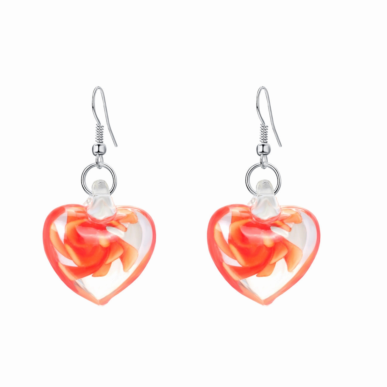 Wholesale Spiral Inner Flower Glazed Love Earrings
