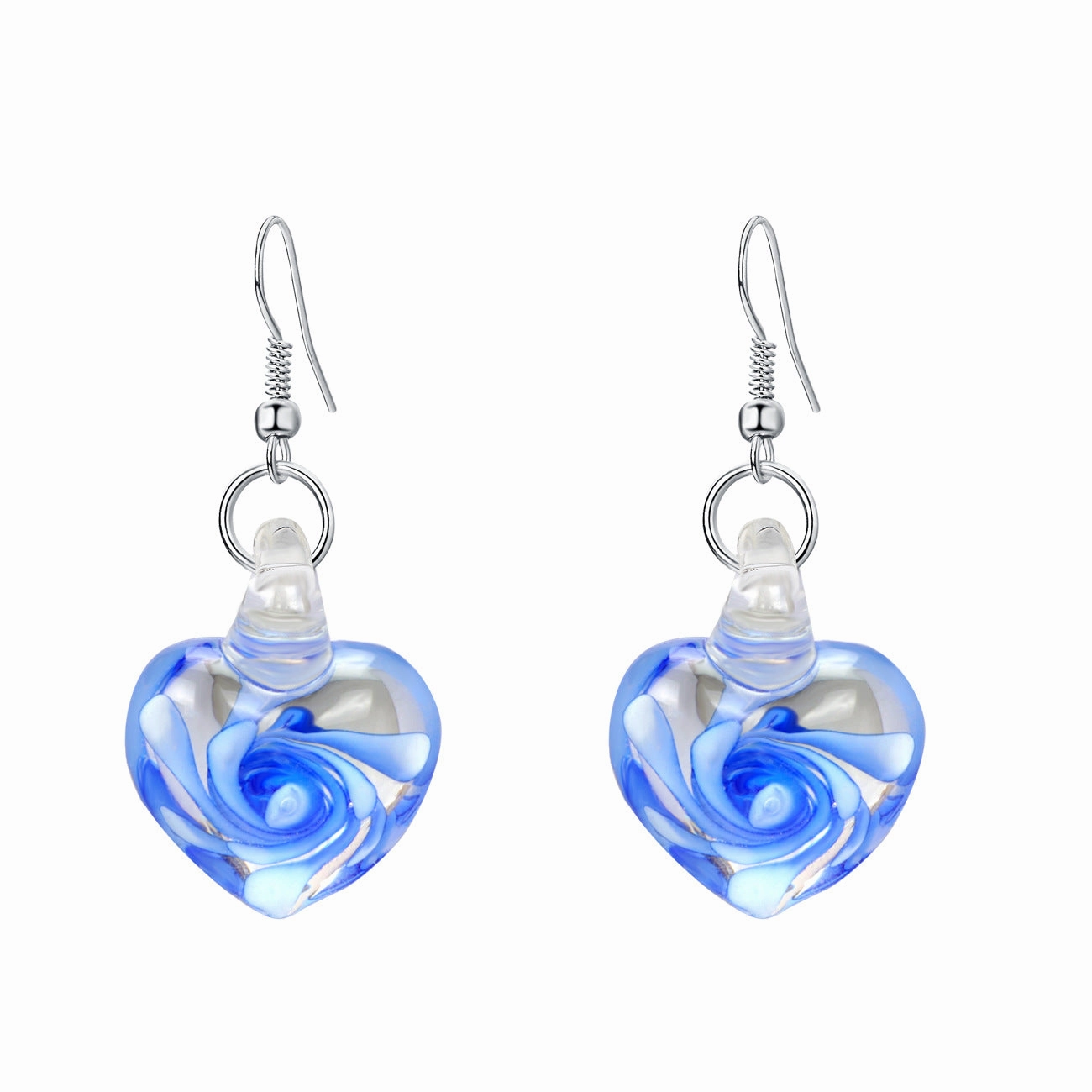 Wholesale Spiral Inner Flower Glazed Love Earrings