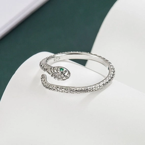Wholesale Spirit Snake Pure Silver Open Ring