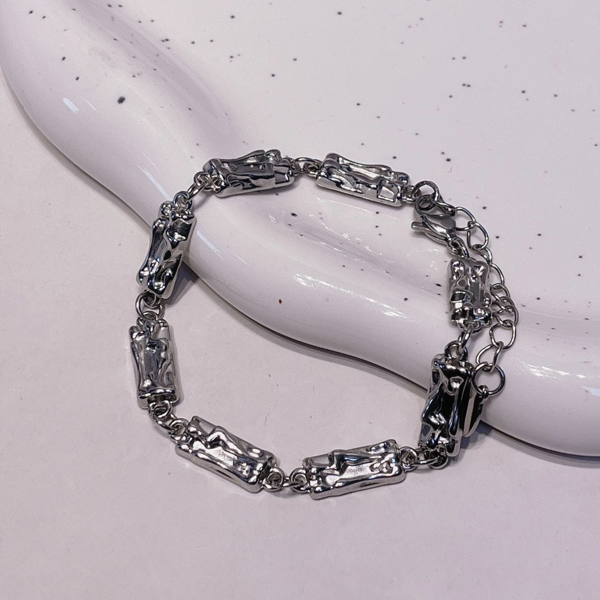 Wholesale Splicing Titanium Steel Unisex Bracelet