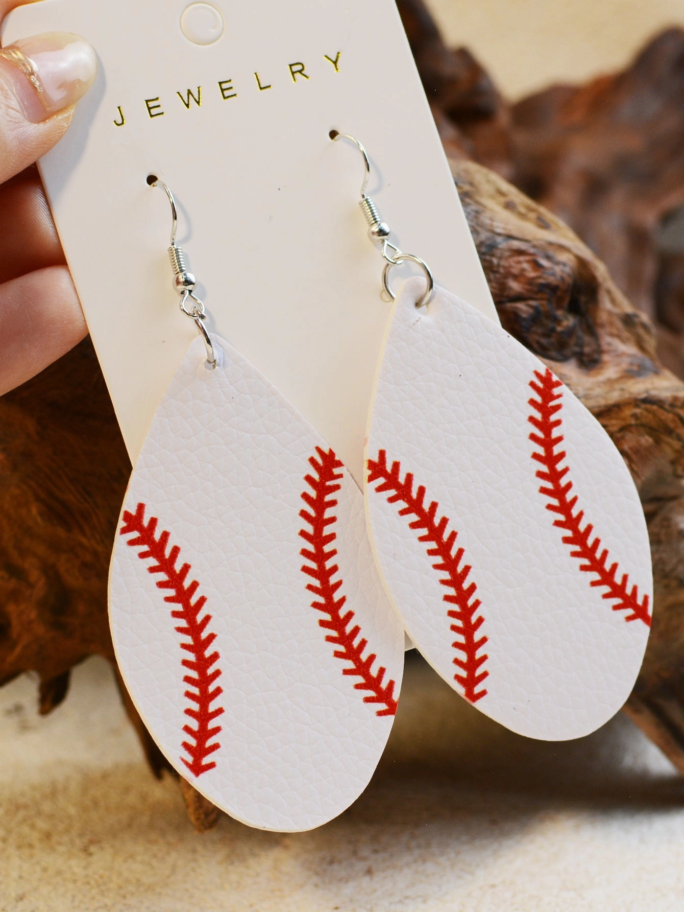 Wholesale Sports Football Basketball Golf Ball Leather Earrings