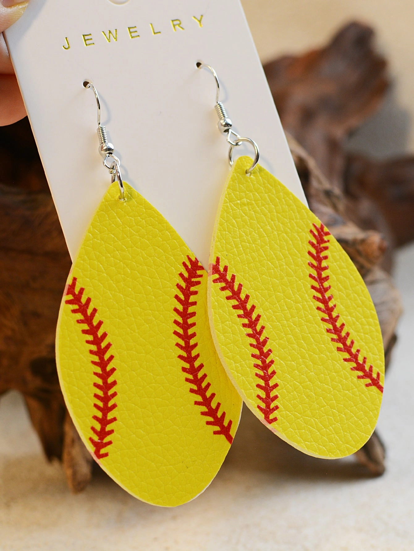 Wholesale Sports Football Basketball Golf Ball Leather Earrings