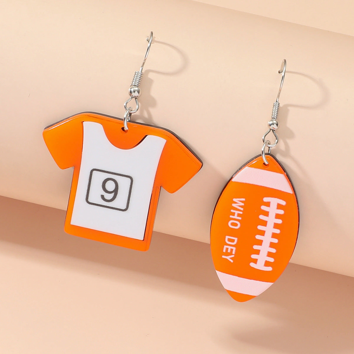 Wholesale Sports Rugby Acrylic Earrings