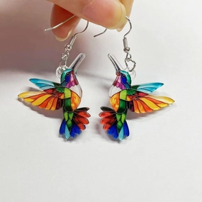 Wholesale spring colorful bird acrylic vintage earrings