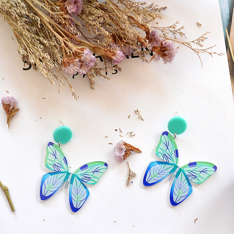 Wholesale Spring Summer Statemente Butterfly Metal Earrings