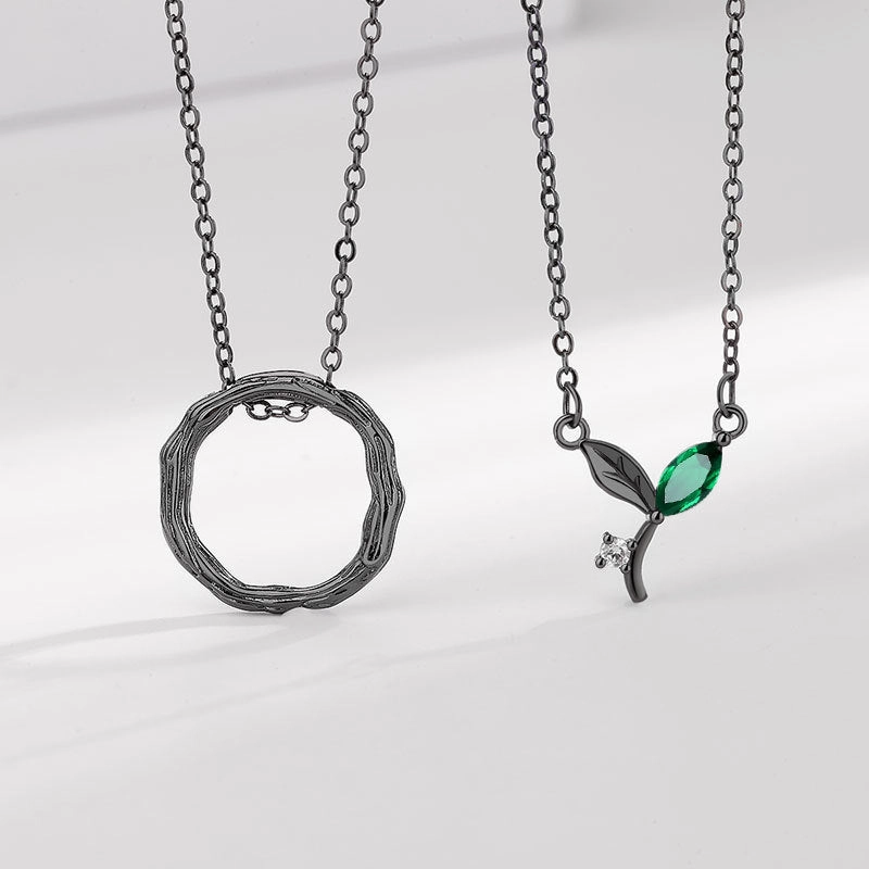 Wholesale Sprout Ring Couple Copper Necklaces