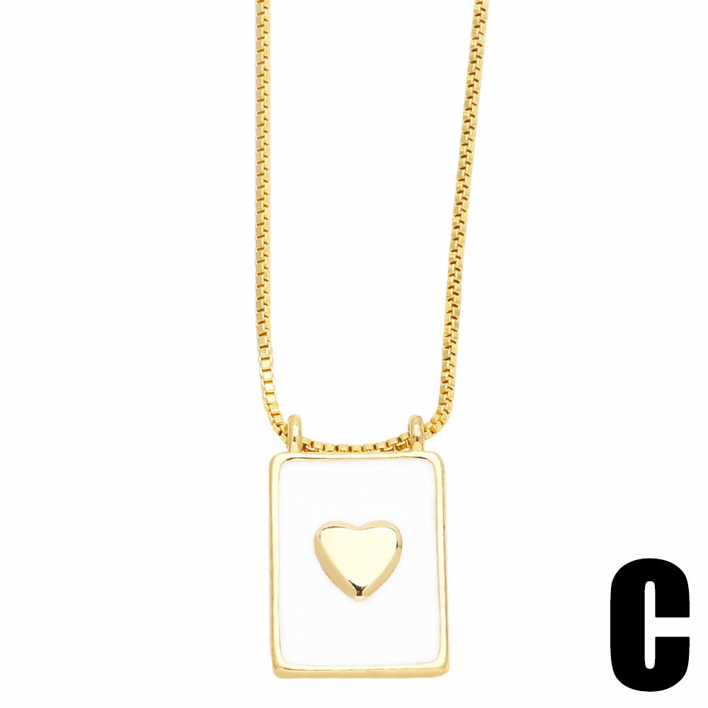 Wholesale Square Card Square Virgin Cross Clavicle Chain 18K Gold Plated