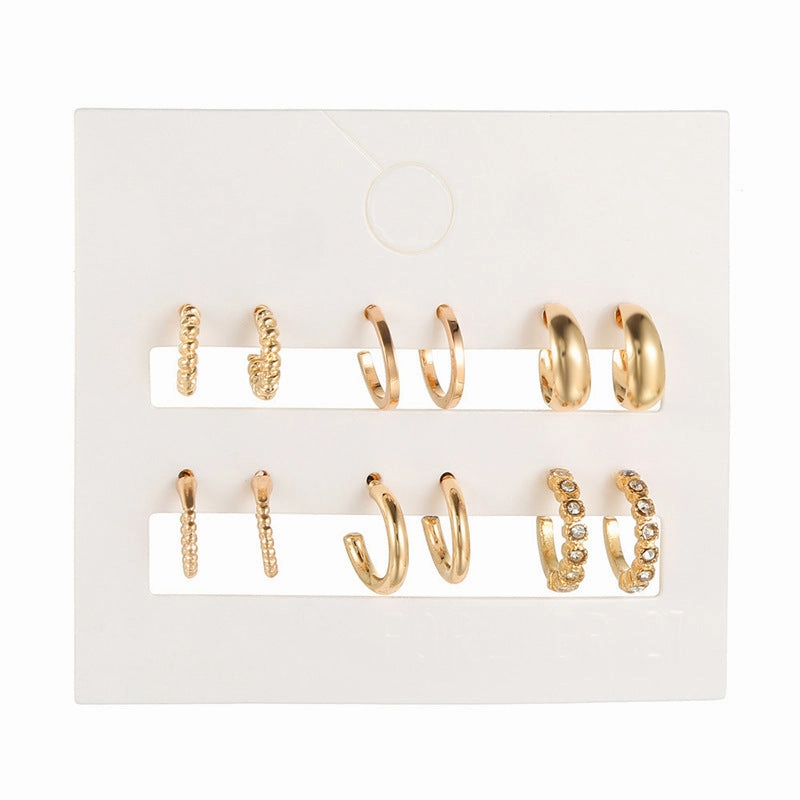Wholesale Square Geometry Diamond Alloy Earrings