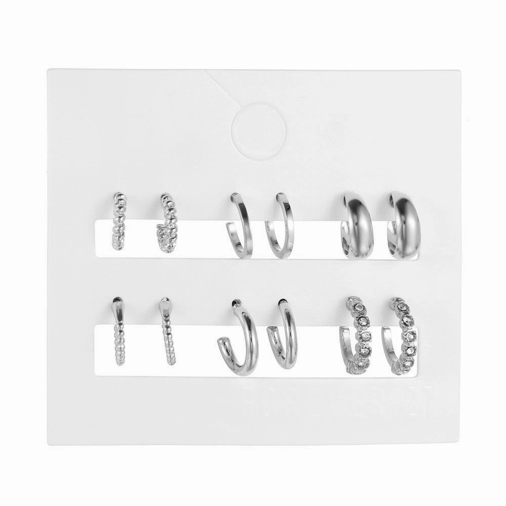 Wholesale Square Geometry Diamond Alloy Earrings