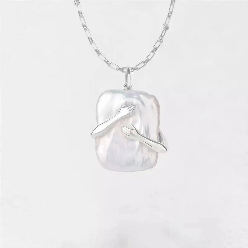 Wholesale Square Hands Hugging Couple Pendant