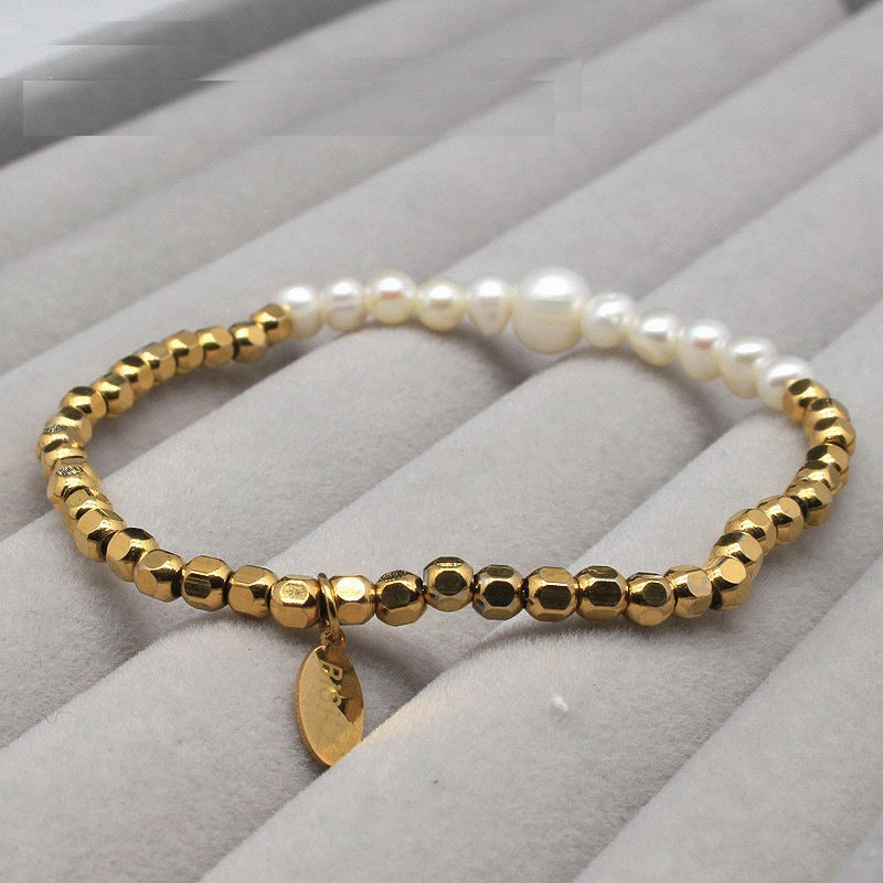 Wholesale Square Pearl Titanium Steel Bracelets