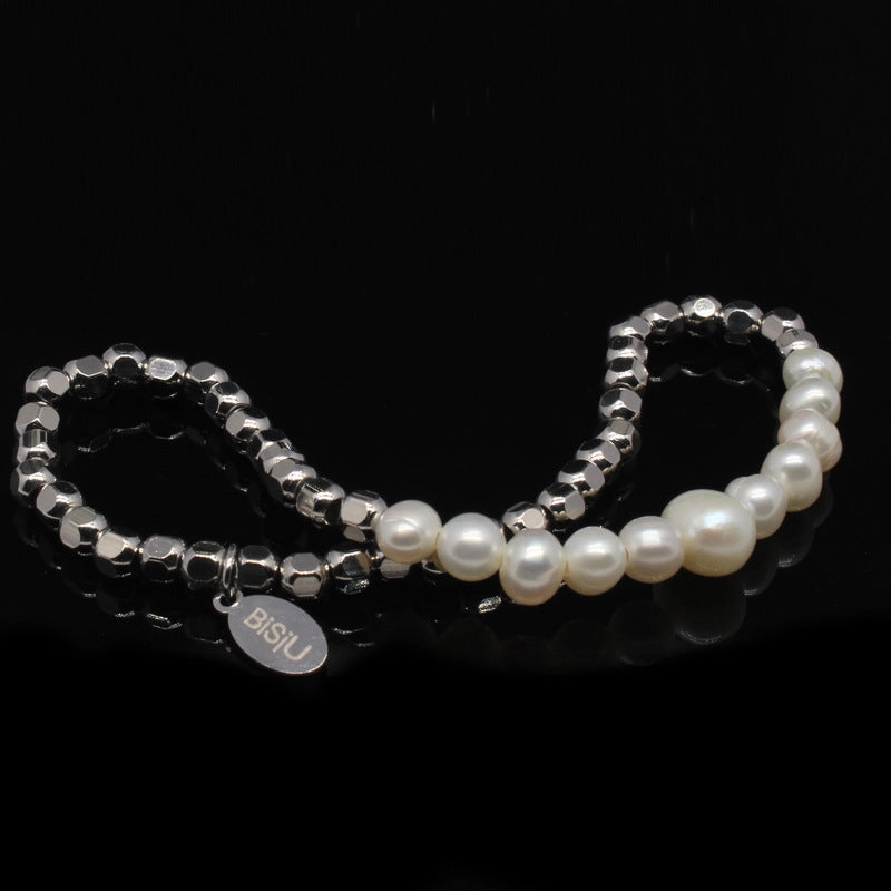 Wholesale Square Pearl Titanium Steel Bracelets