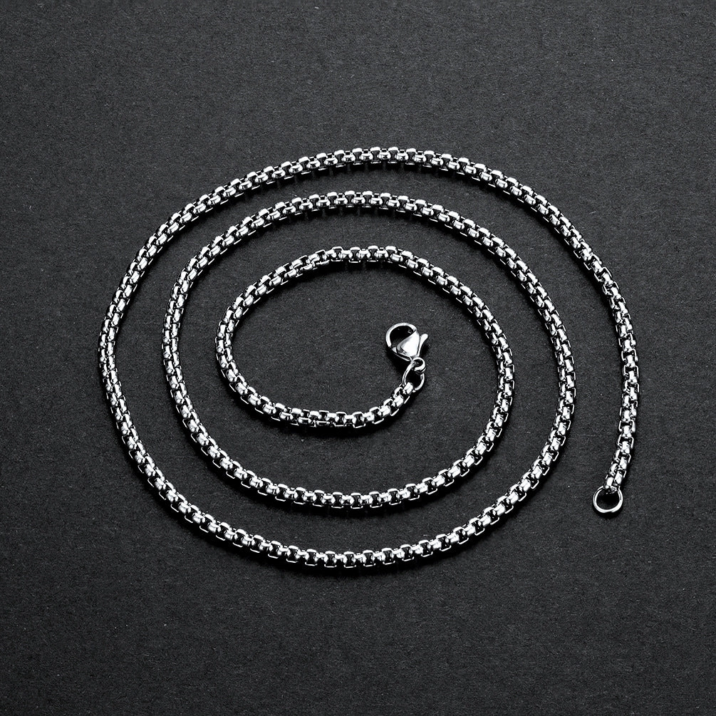Wholesale Square Pearl Titanium Steel Necklace