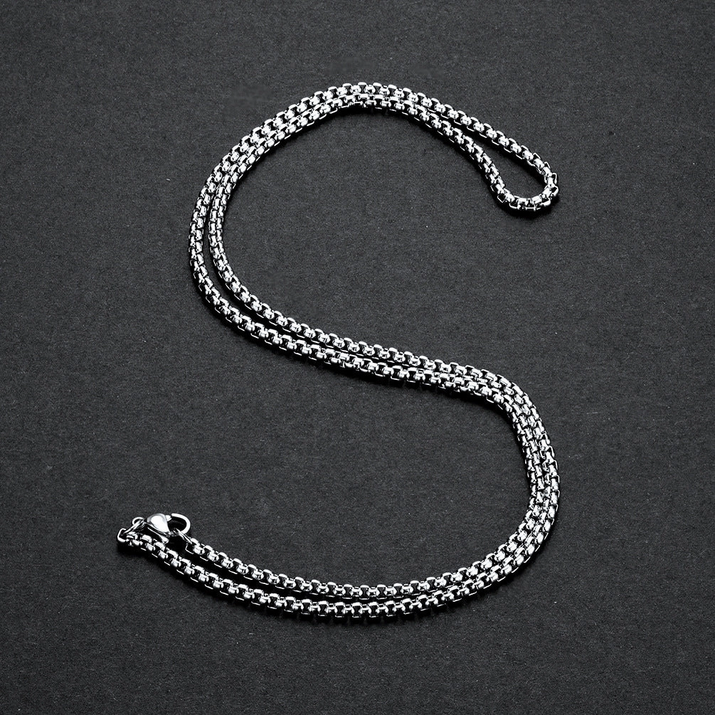 Wholesale Square Pearl Titanium Steel Necklace