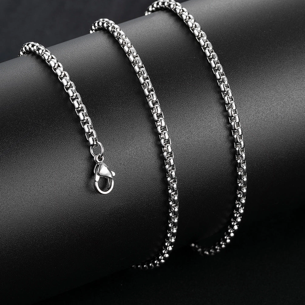 Wholesale Square Pearl Titanium Steel Necklace