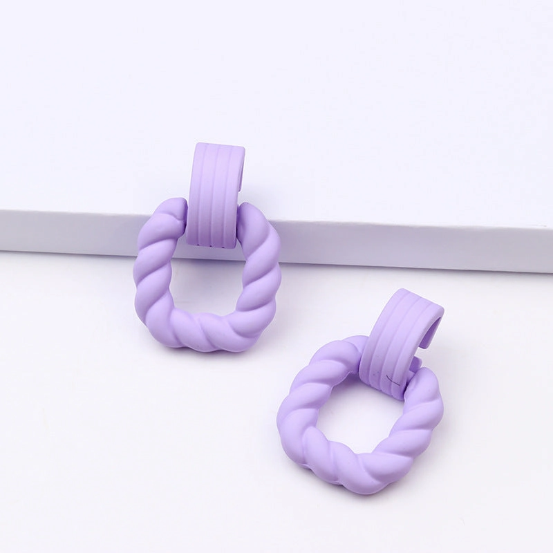 Wholesale Square Semi-circular Splicing Acrylic Earrings