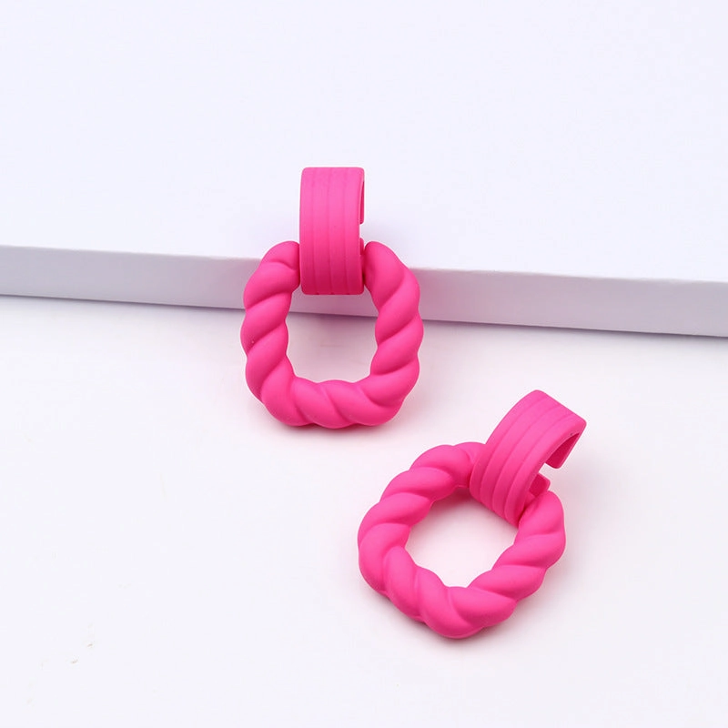Wholesale Square Semi-circular Splicing Acrylic Earrings