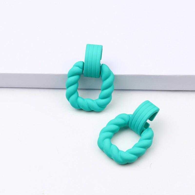 Wholesale Square Semi-circular Splicing Acrylic Earrings