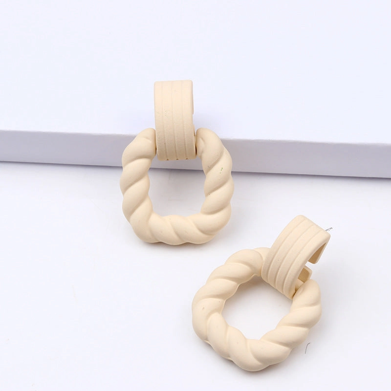 Wholesale Square Semi-circular Splicing Acrylic Earrings